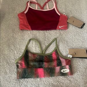 Nike Pink and Multicolor Sports Bra Duo